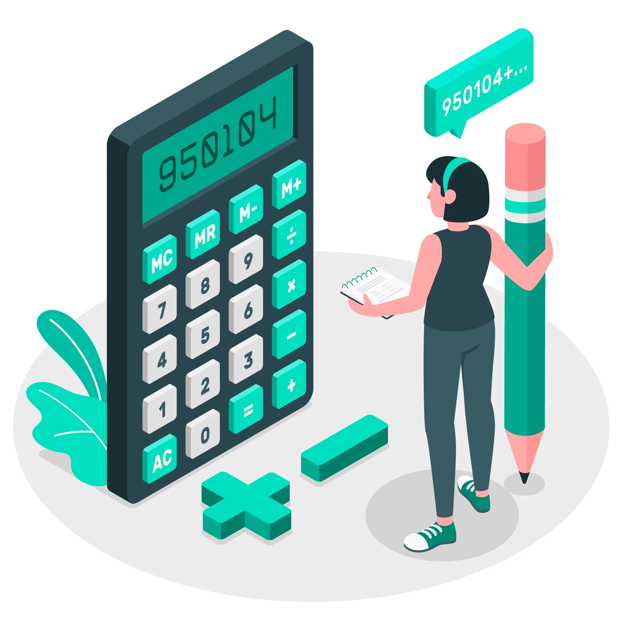 Illustration of a calculator for estimating pricing