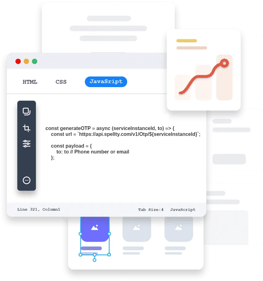 Spellty OTP API request in a code editor